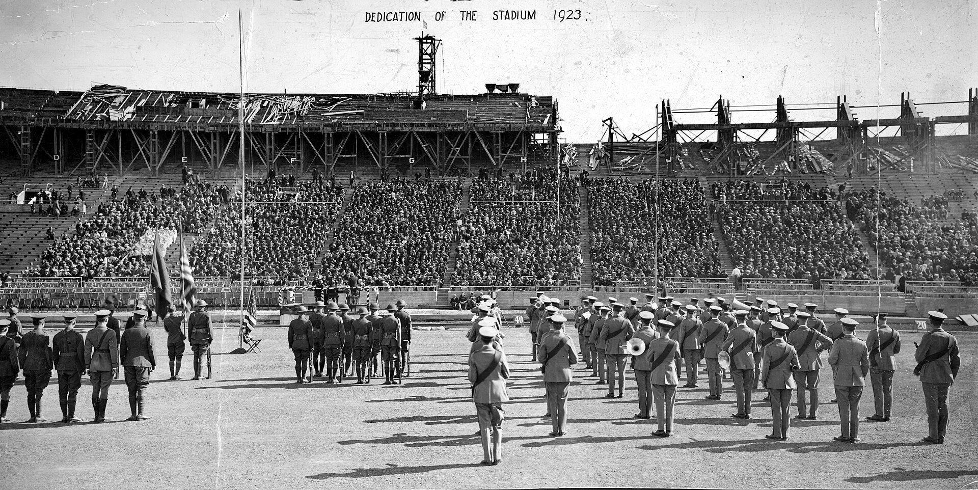 The crowd at the dedication of Memorial Stadium in Lincoln in 1923. A Wikimedia Commons photograph on Brent O'Mara Insights.