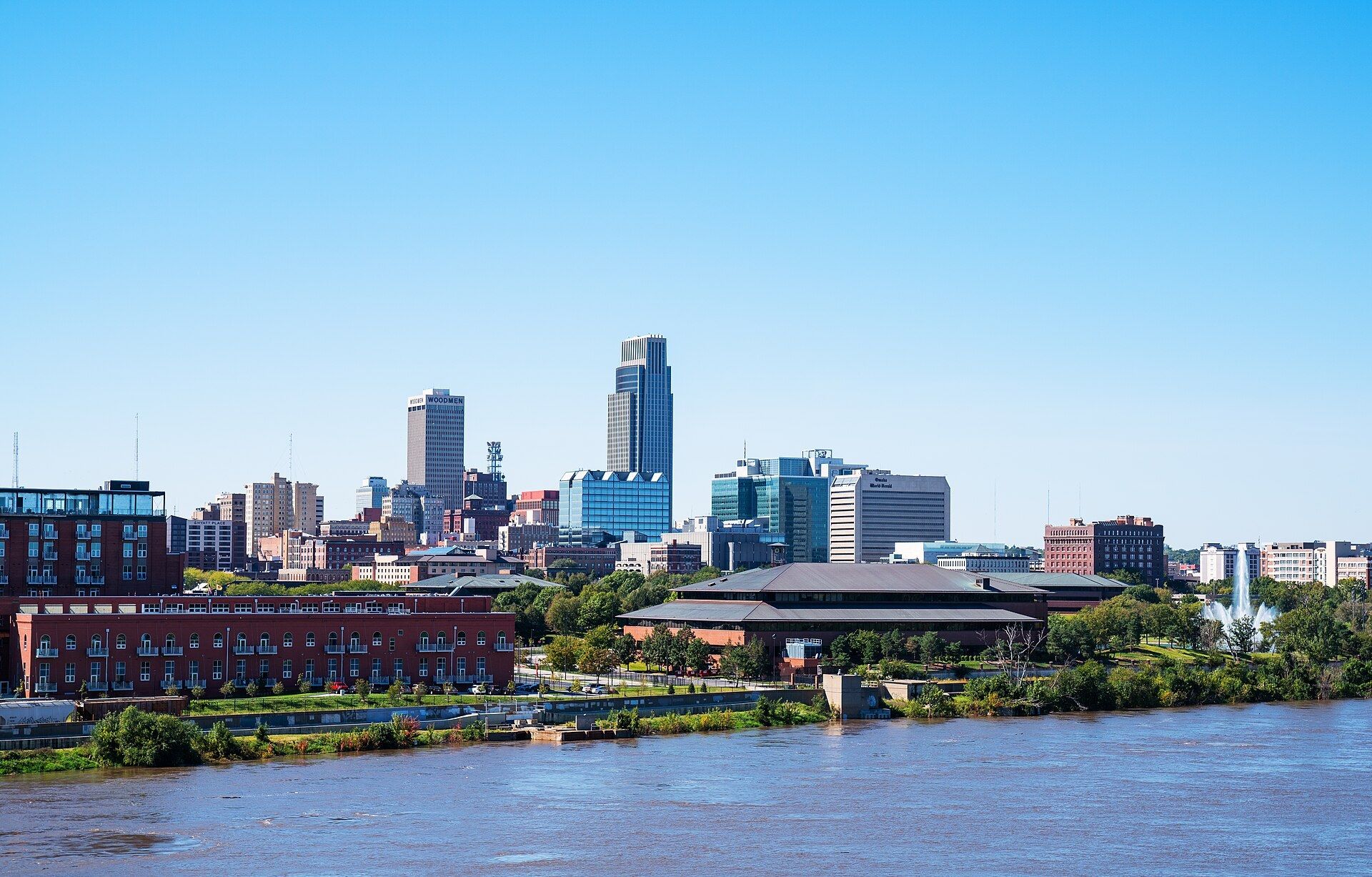 The Omaha skyline rises above the Missouri River on a clear day. A Wikimedia Commons photograph on Brent O'Mara Insights.