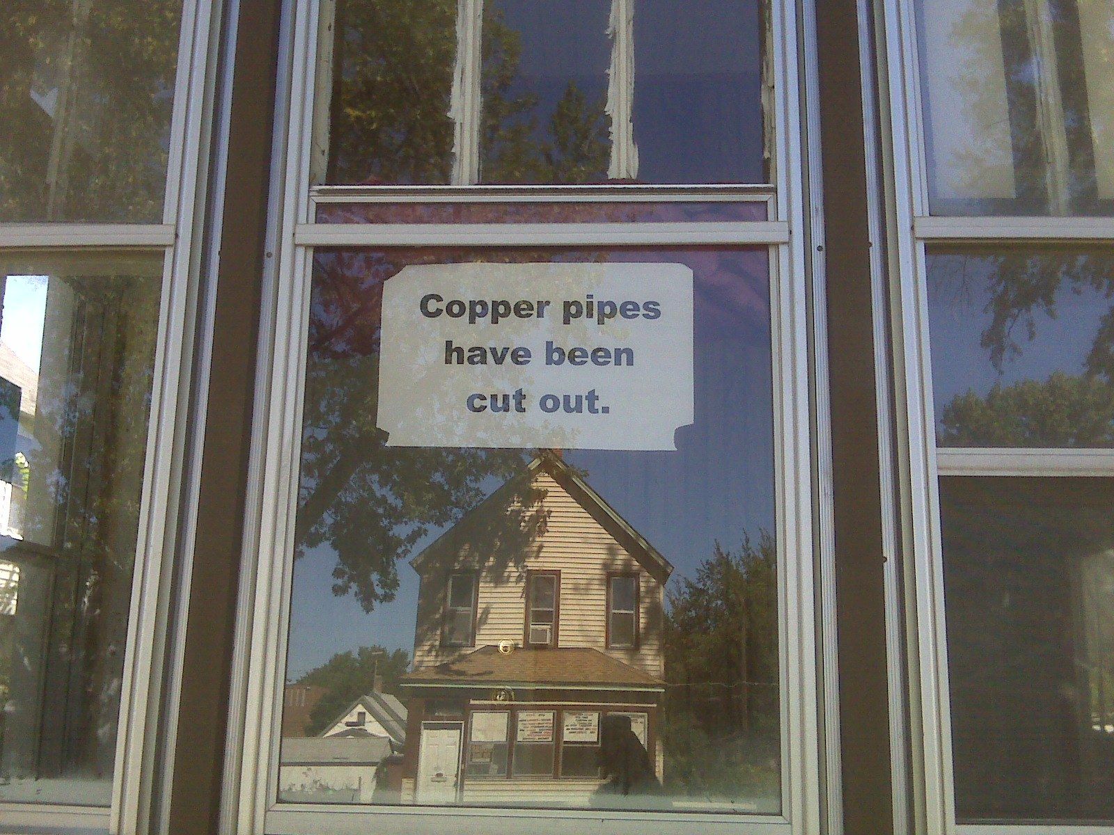 The stripped interior of a foreclosed house with its copper pipes cut out. A Wikimedia Commons photograph on Brent O'Mara Insights.