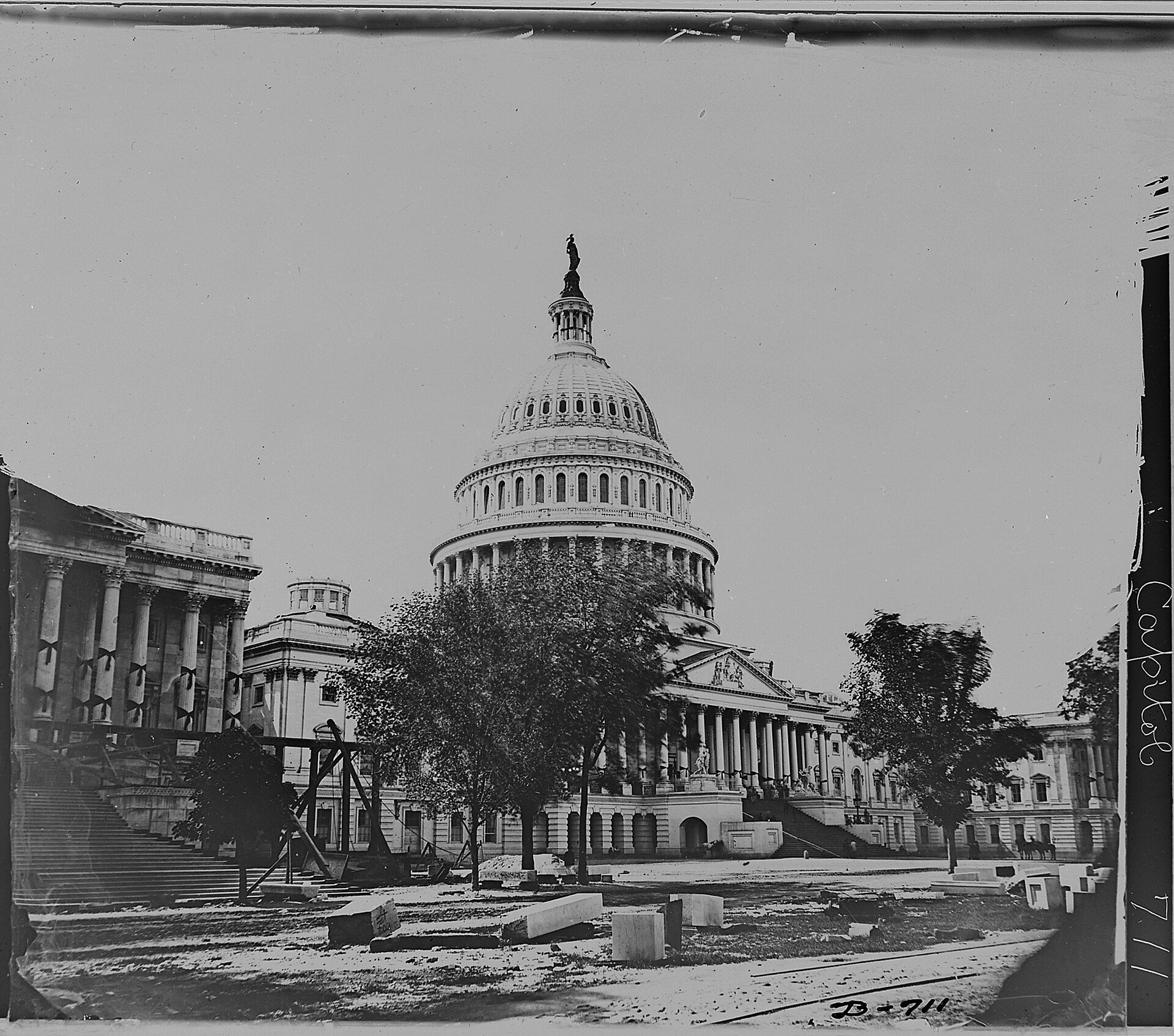 The dome and west front of the United States Capitol in a mid century photograph. A Wikimedia Commons photograph on Brent O'Mara Insights.