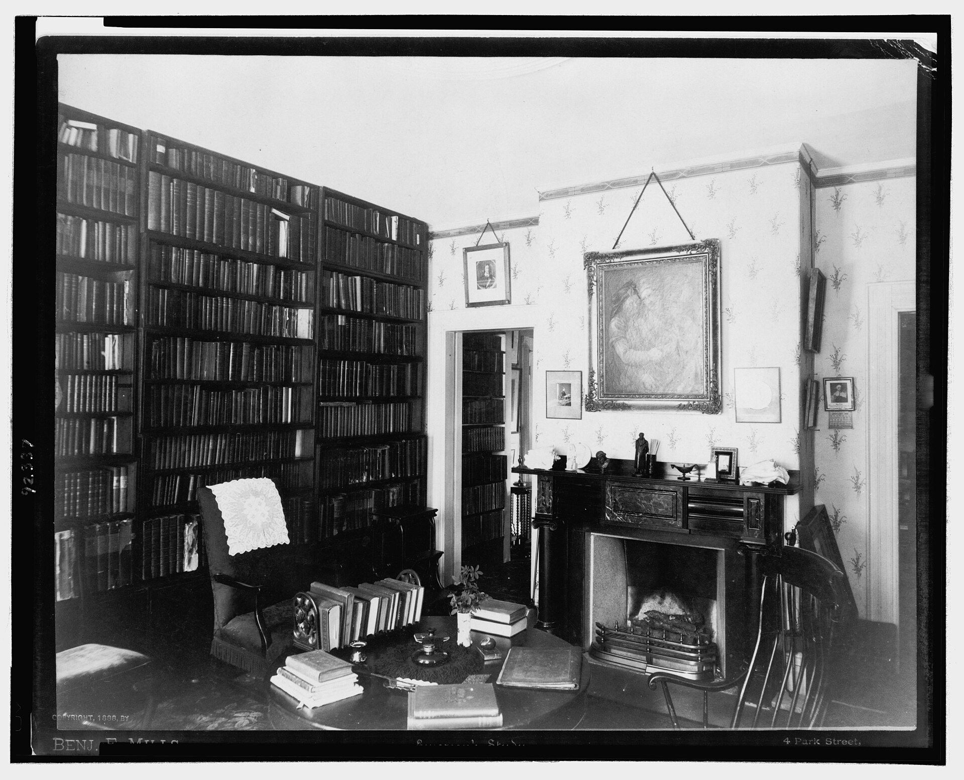 A small study with shelves of books, a fireplace and a writing desk. A Wikimedia Commons photograph on Brent O'Mara Insights.