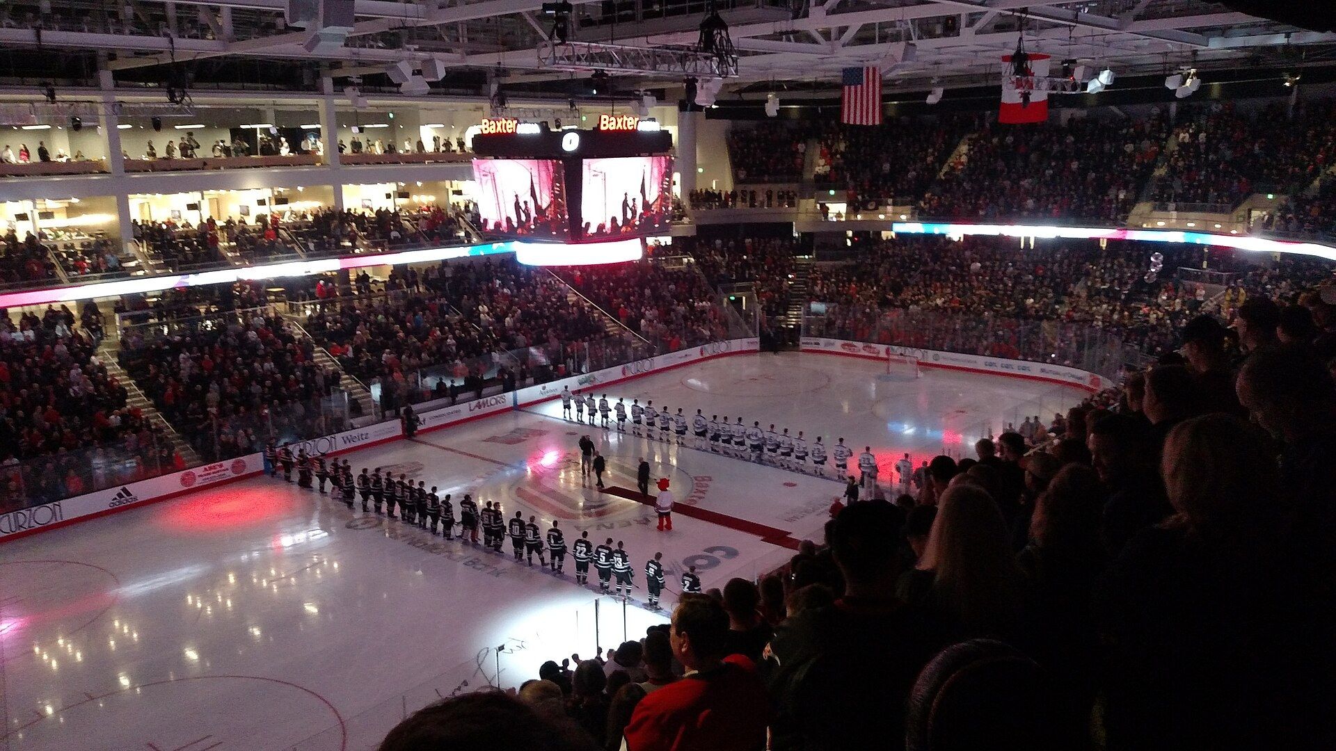 The ice and stands of Baxter Arena in Omaha on its opening night. A Wikimedia Commons photograph on Brent O'Mara Insights.