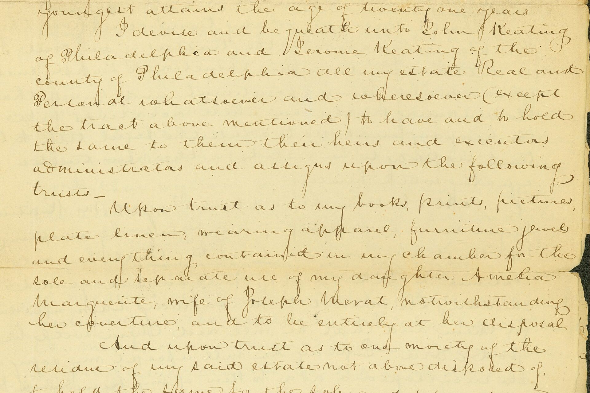 The first page of a handwritten last will and testament from 1831. A Wikimedia Commons photograph on Brent O'Mara Insights.